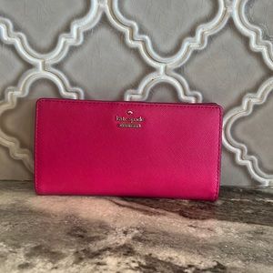 Pink Kate Spade snap wallet